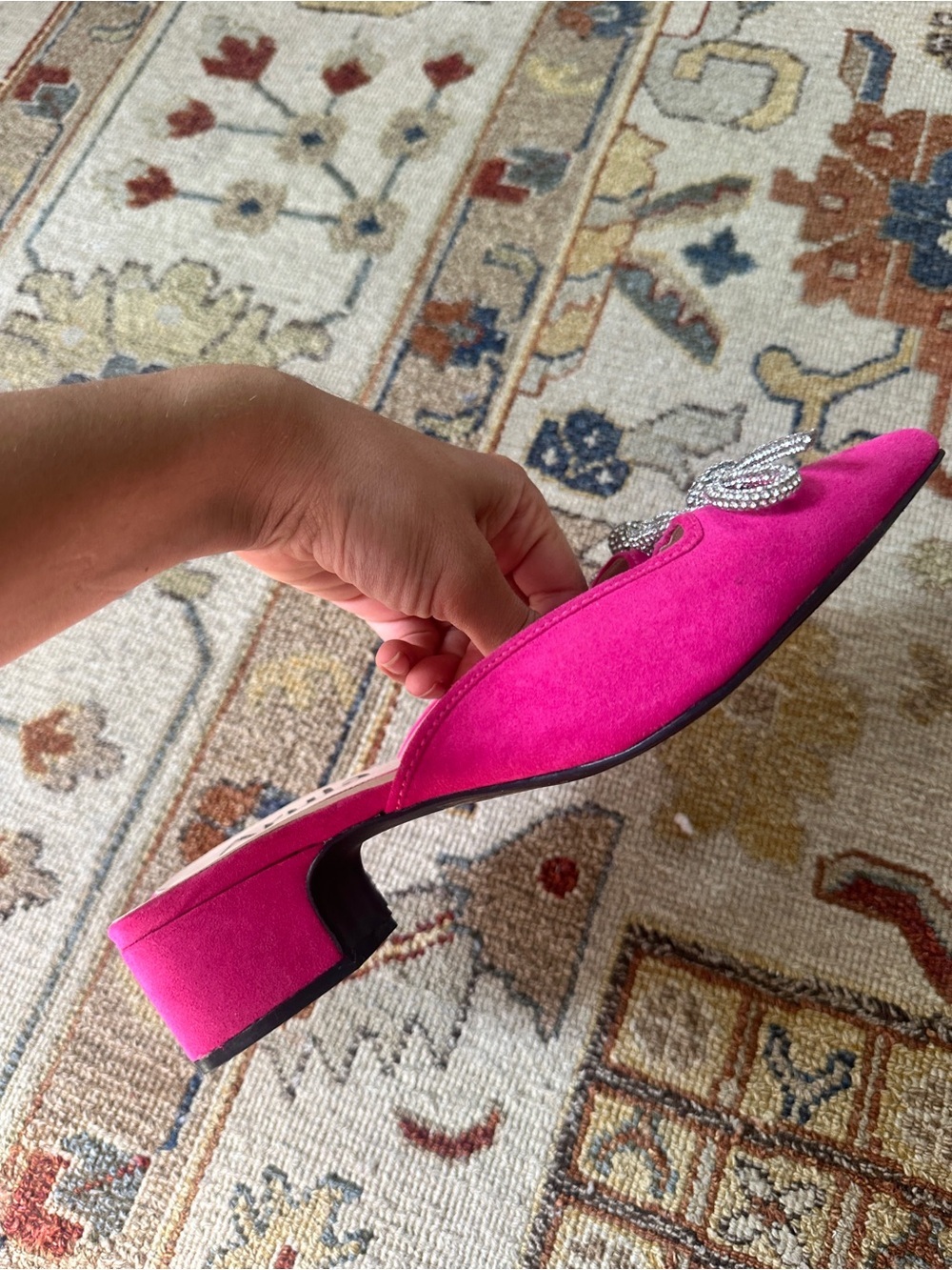 Arula Pink Pointed Toe Kitten Heel Bow Flats sz 9 - Picture 4 of 4